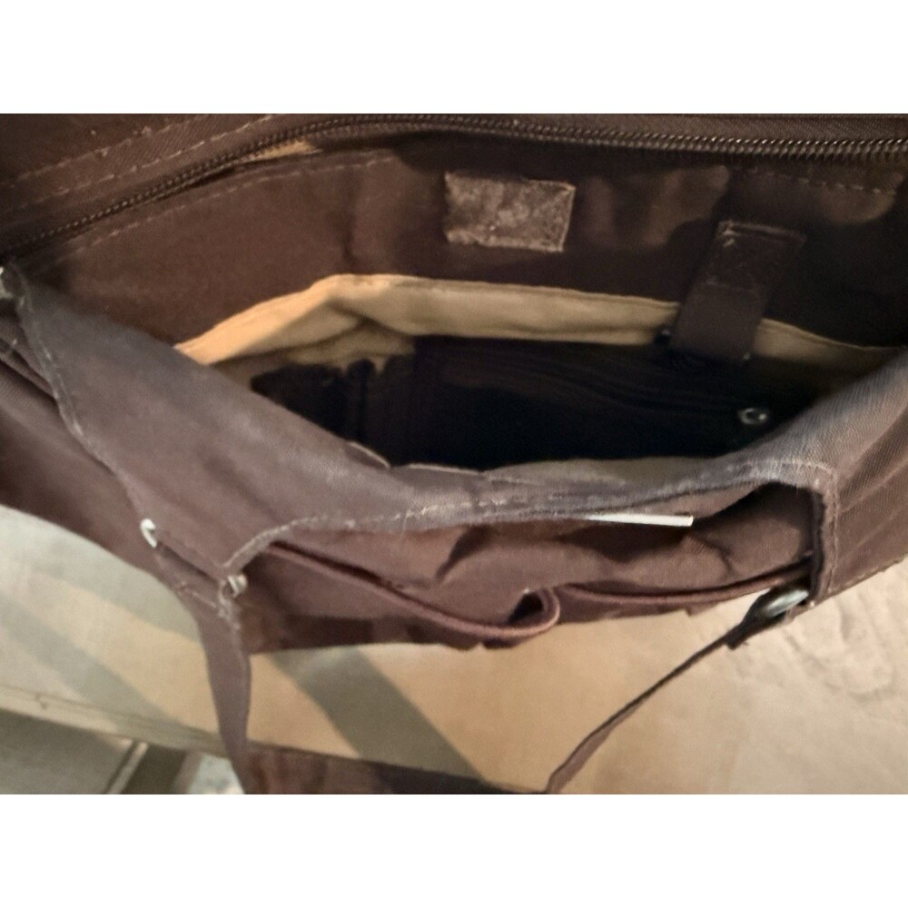 Ariat Tote Mini Carryall Womens Poly Canvas Pockets Roomy Zip Brown - Picture 5 of 5